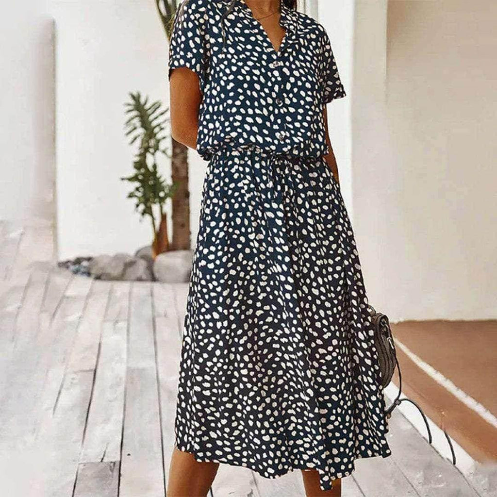 Printed Vacation Cake Skirt Maxi Dress - ZA-Zola