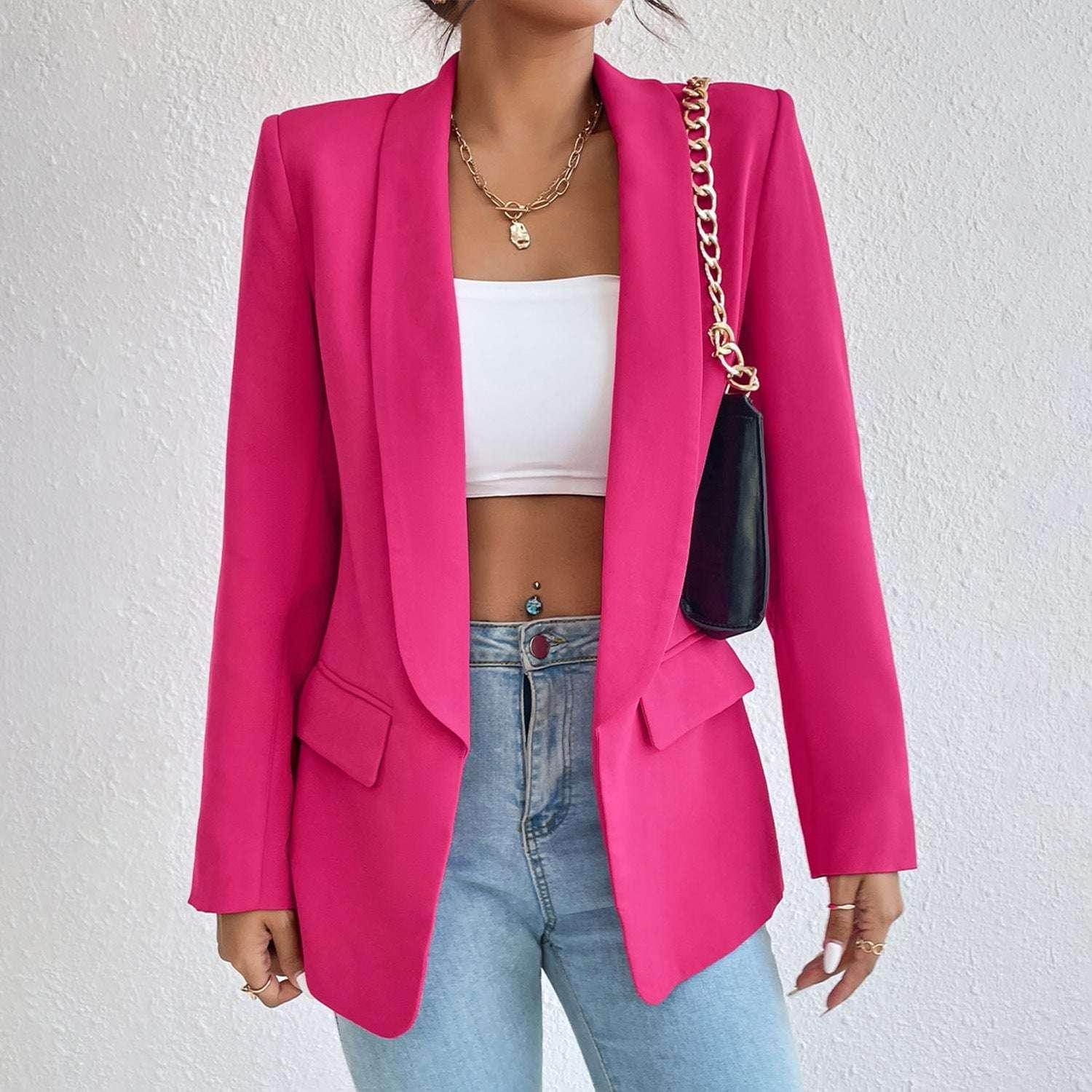 Women's Winter Rose Suit Lapel Jacket - ZA-Zola