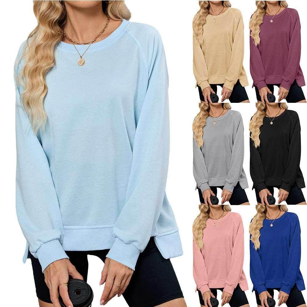 Women’s Loose Round Neck Sweatshirt Pullover - ZA-Zola