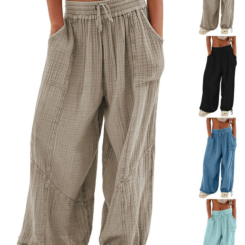 Plaid pants with additional color options displayed below on a white background