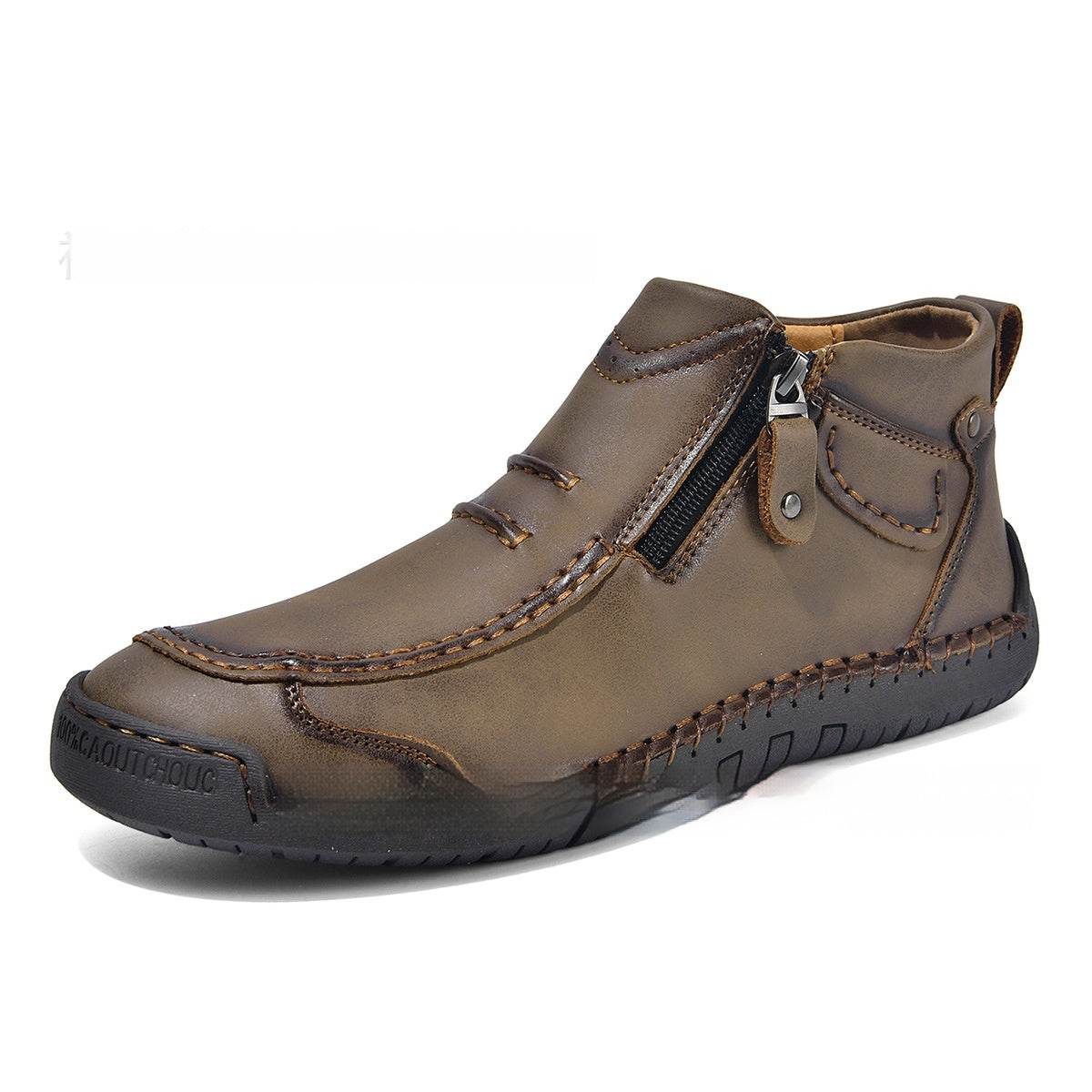 Men’s Flats Ankle Boots | Casual Side Zipper Fashion Shoes - ZA-Zola