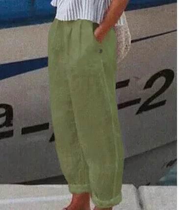 Cotton Linen Straight Casual Pants – Women - ZA-Zola