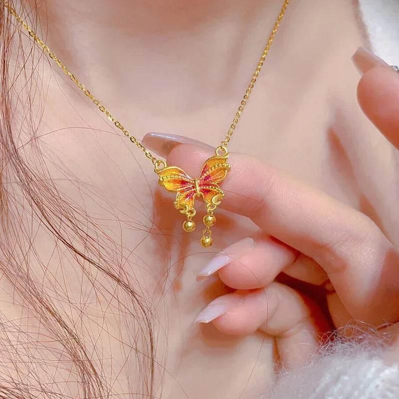 Shop Fantasy Butterfly Tassel Necklace – Elegant Charm - ZA-Zola