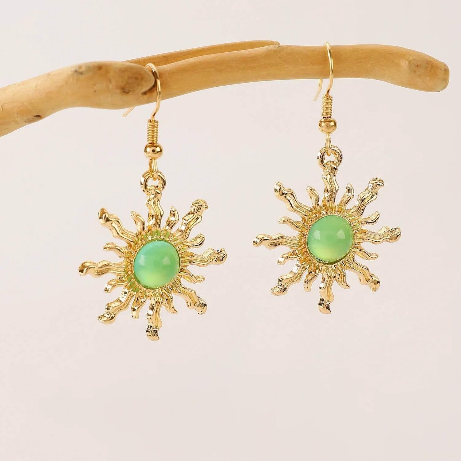 Vintage Sun Vug Stud Earrings – Geometric Unisex Jewelry - ZA-Zola