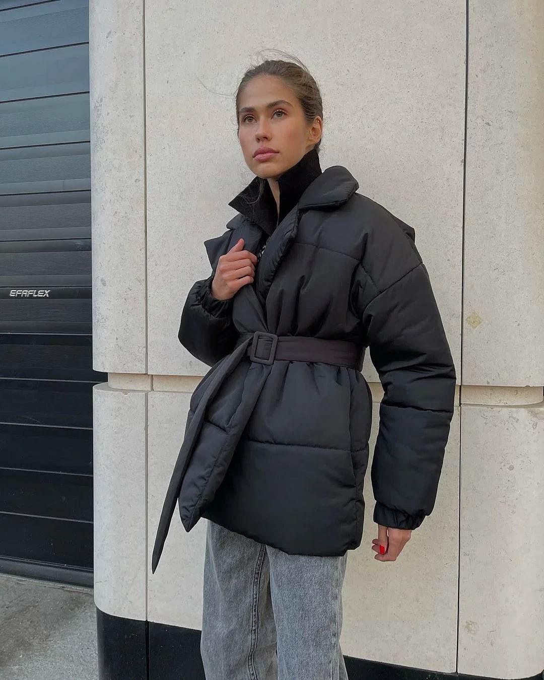 Winter Lapel Waisted Cotton Coat – Stylish Slim Overcoat | Buy Now! - ZA-Zola