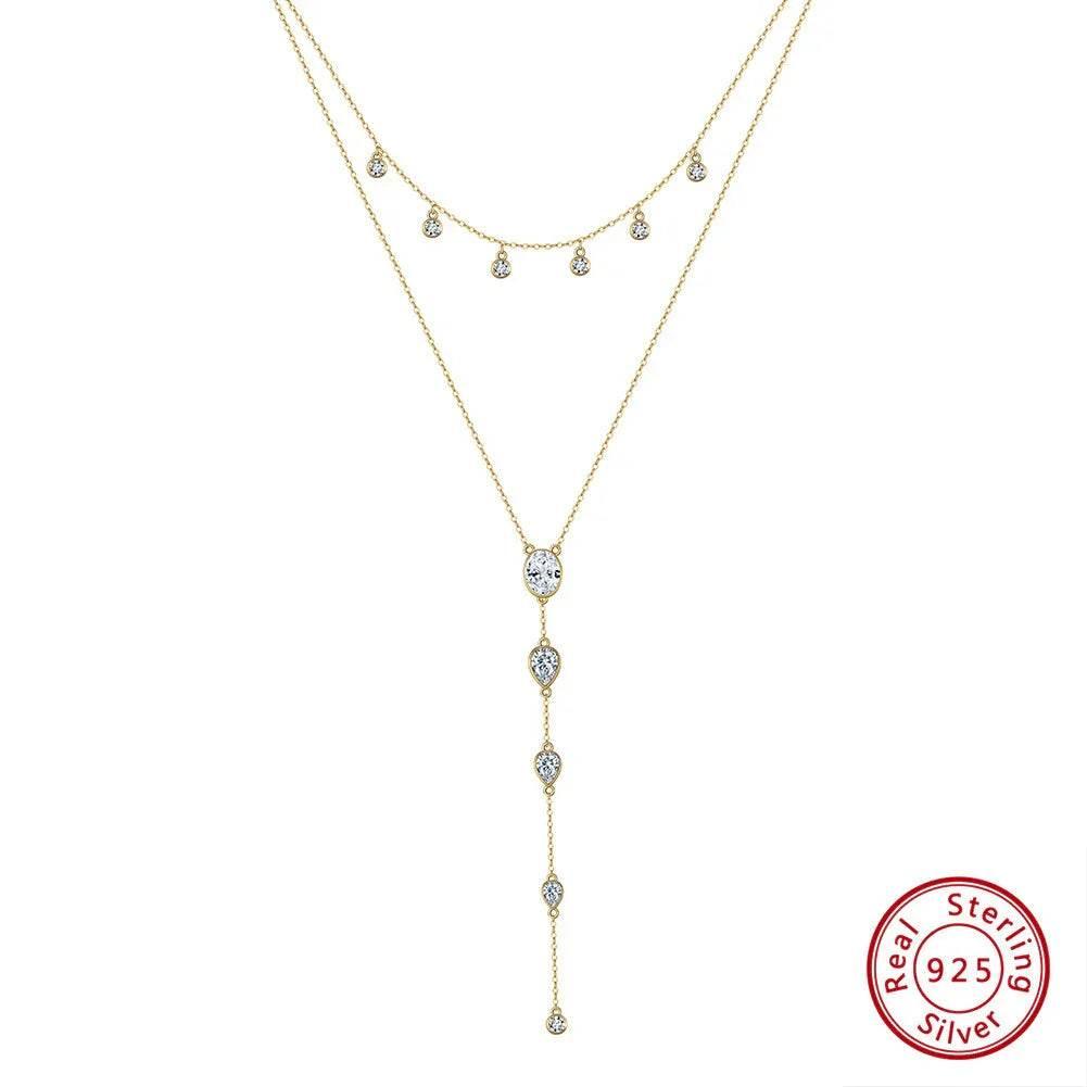 Women's Sterling Silver Twin Lasso Necklace - ZA-Zola