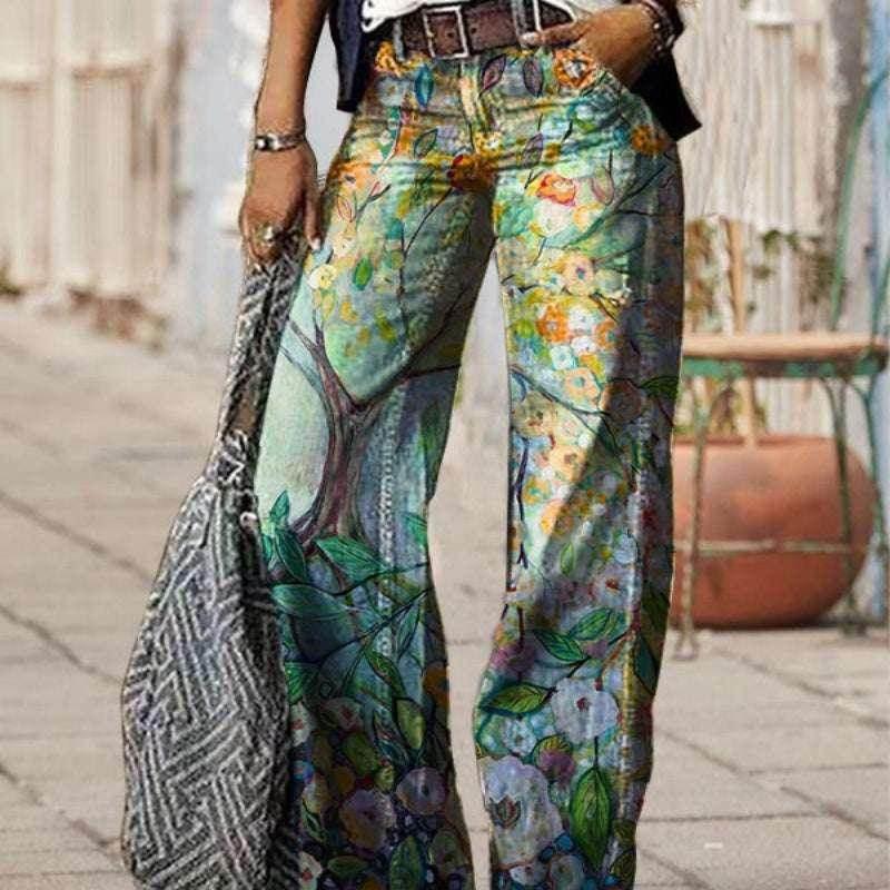 3D Pattern Low Waist Loose Fit Jeans Women - ZA-Zola