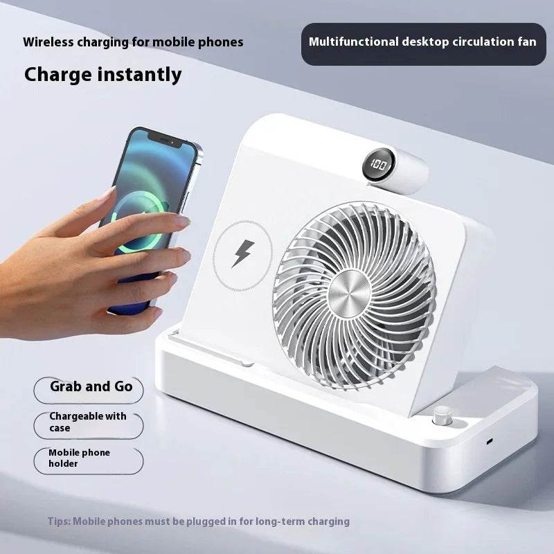 Folding Desk Fan with Wireless Phone Charger - ZA-Zola