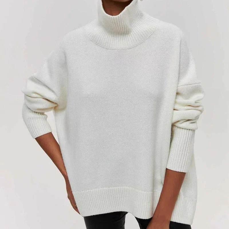Long Sleeve Solid Color Pullover Sweater Women - ZA-Zola