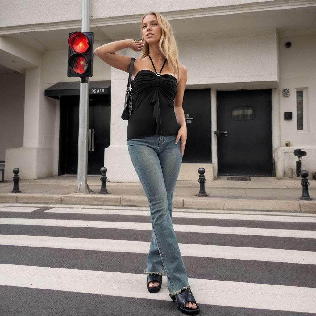 Backless Halterneck Sleeveless Top for Women - ZA-Zola