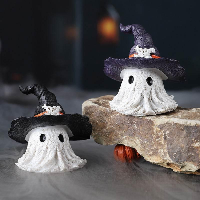 ZA-Zola Resin Halloween Wizard Hat Ghost Ornament - ZA-Zola