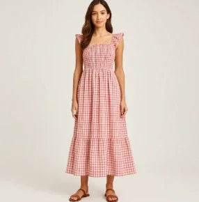 Plaid Pleated A-Line Ruffle Dress – Summer Swing - ZA-Zola