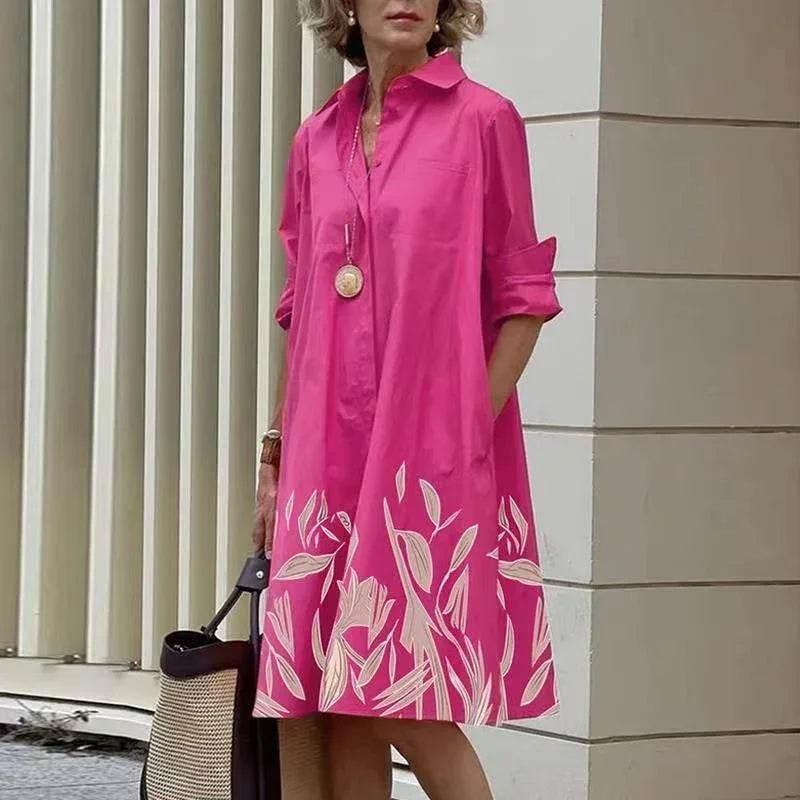 Printed Mid-Length Dress – Casual & Colorful Style - ZA-Zola