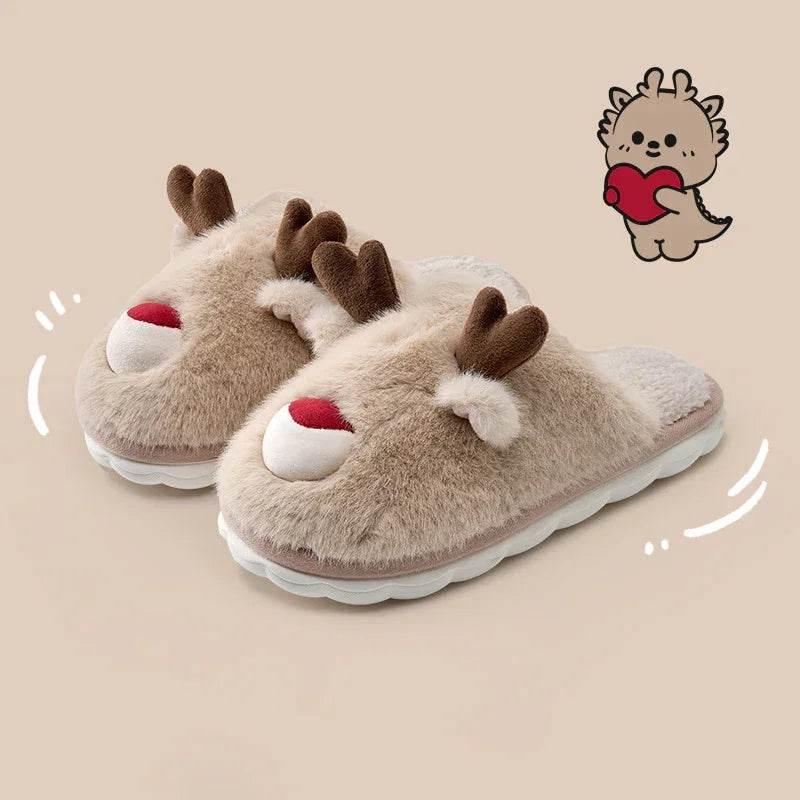 Cartoon Cotton Winter Slippers – Plush & Warm - ZA-Zola