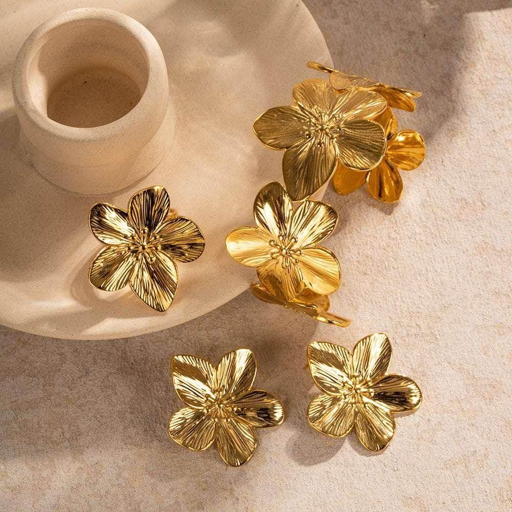Golden Flower Summer Beach Jewelry Set - ZA-Zola