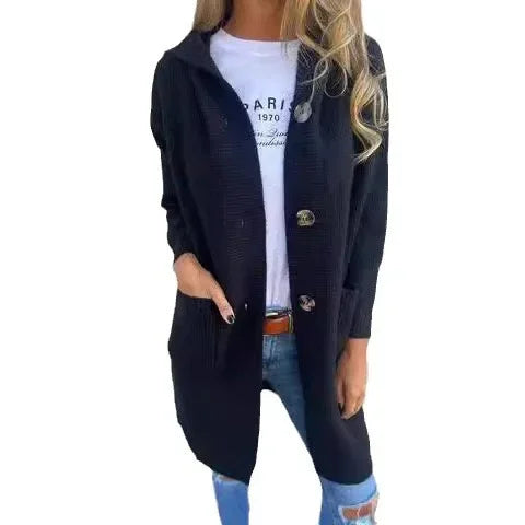 Mid Length Sweater Cardigan Women With Pockets - ZA-Zola
