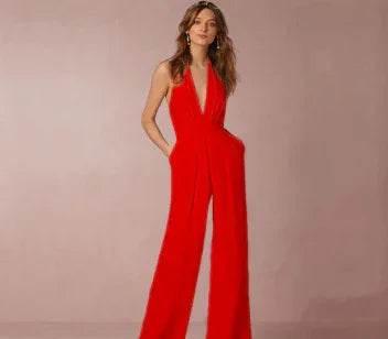 Sleeveless Halter Jumpsuit – Sexy & Chic Fit - ZA-Zola