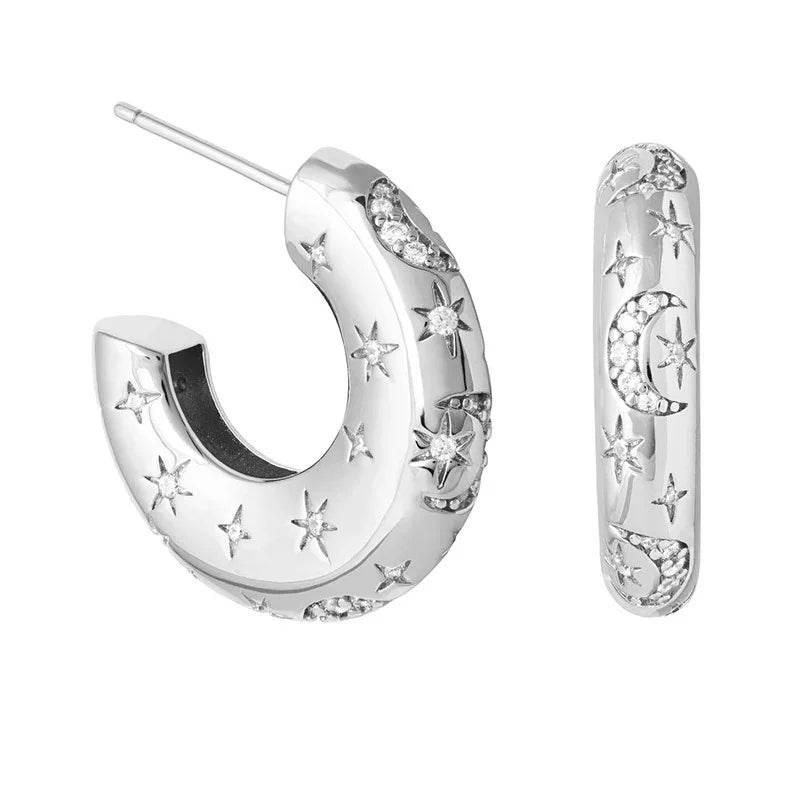 Star & Moon Stud Earrings – Celestial INS Style - ZA-Zola