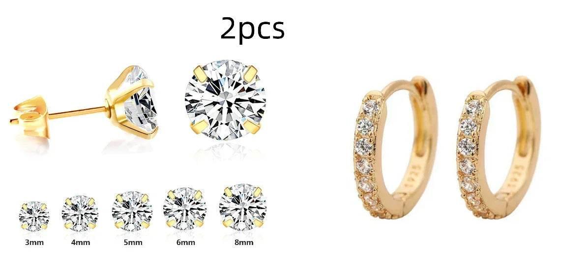 White Diamond Stud Earrings for Everyday Elegance - ZA-Zola