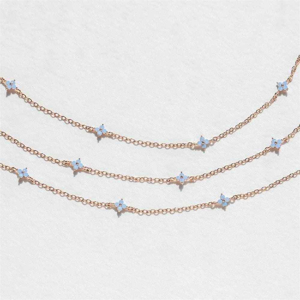 Ins Style Blue Flower Necklace – Summer Beach Chic - ZA-Zola