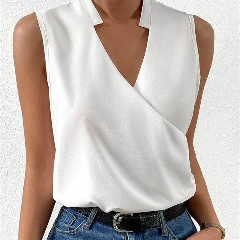 Chic V-Neck Sleeveless Casual Top for Women - ZA-Zola