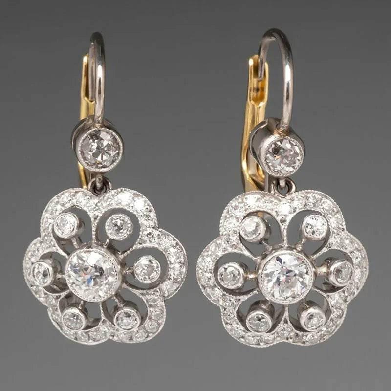 Geometric Round Zircon-Like Wedding Earrings - ZA-Zola