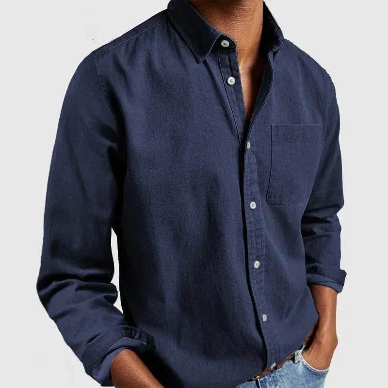 Men's Long Sleeve Lapel Shirt – Stylish Casual Top - ZA-Zola