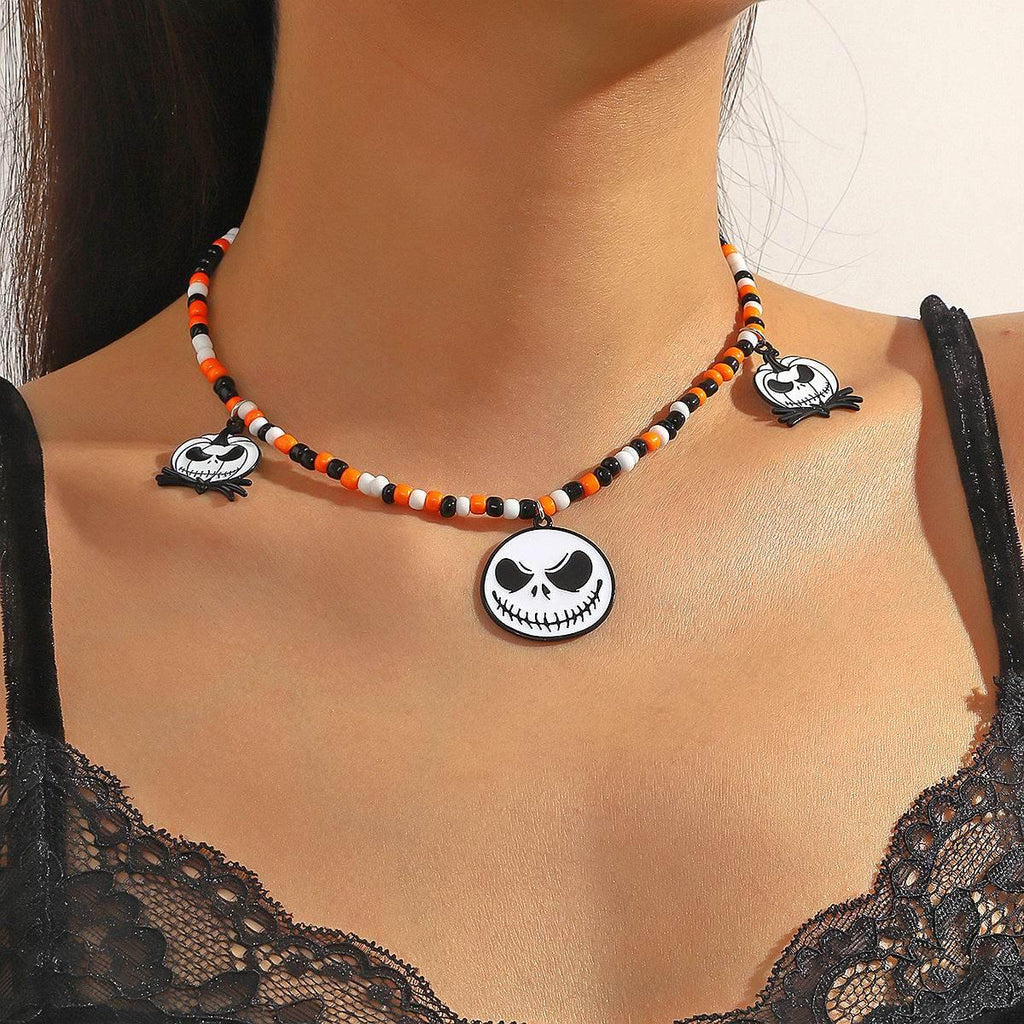 ZA-Zola Halloween Bat Ghost Skull Necklace - ZA-Zola