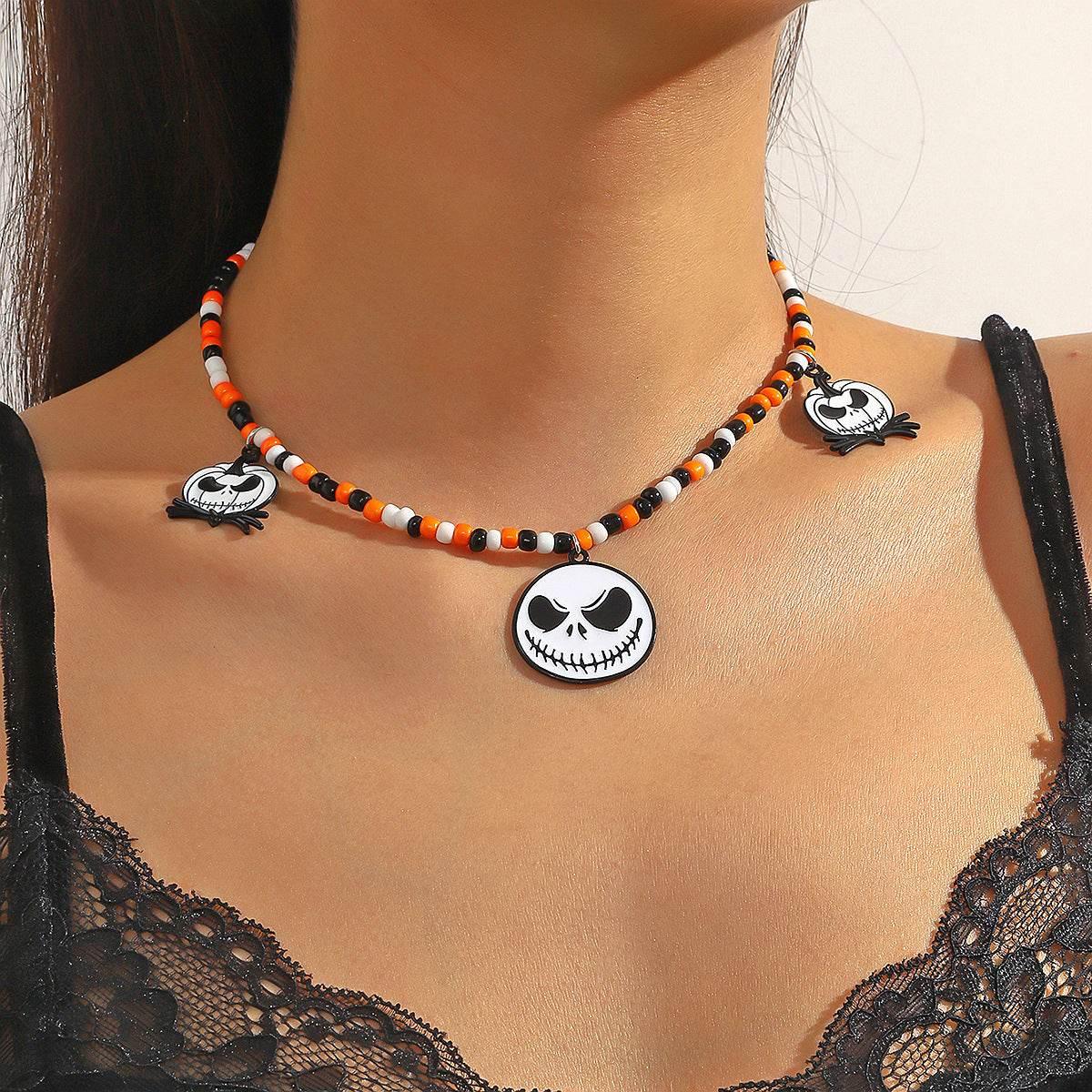 ZA-Zola Halloween Bat Ghost Skull Necklace - ZA-Zola