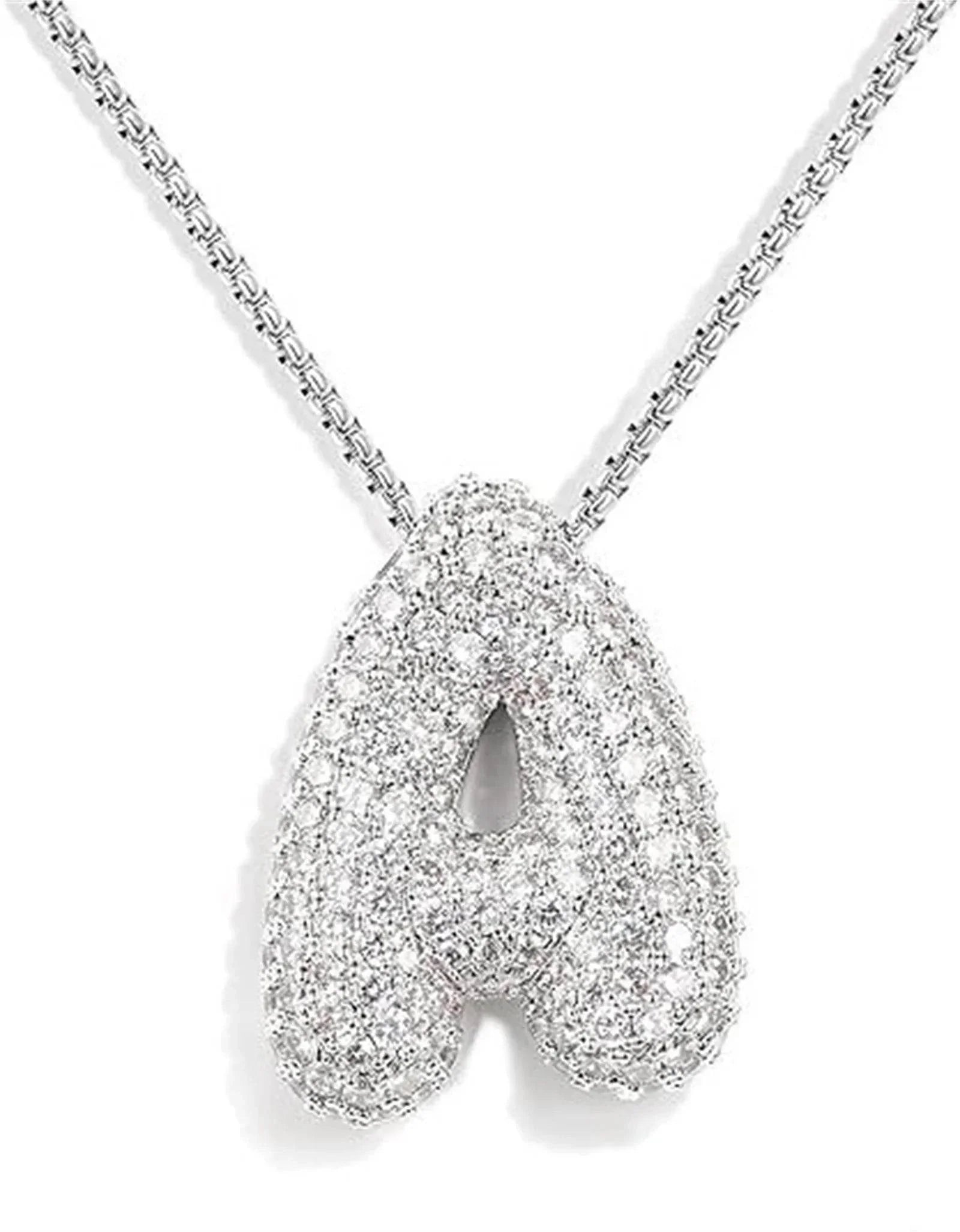 Zircon Balloon Letter Pendant Necklace for Women - ZA-Zola