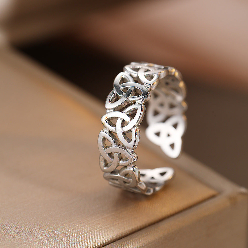 Celtic Knot Stainless Steel Open Ring Jewelry