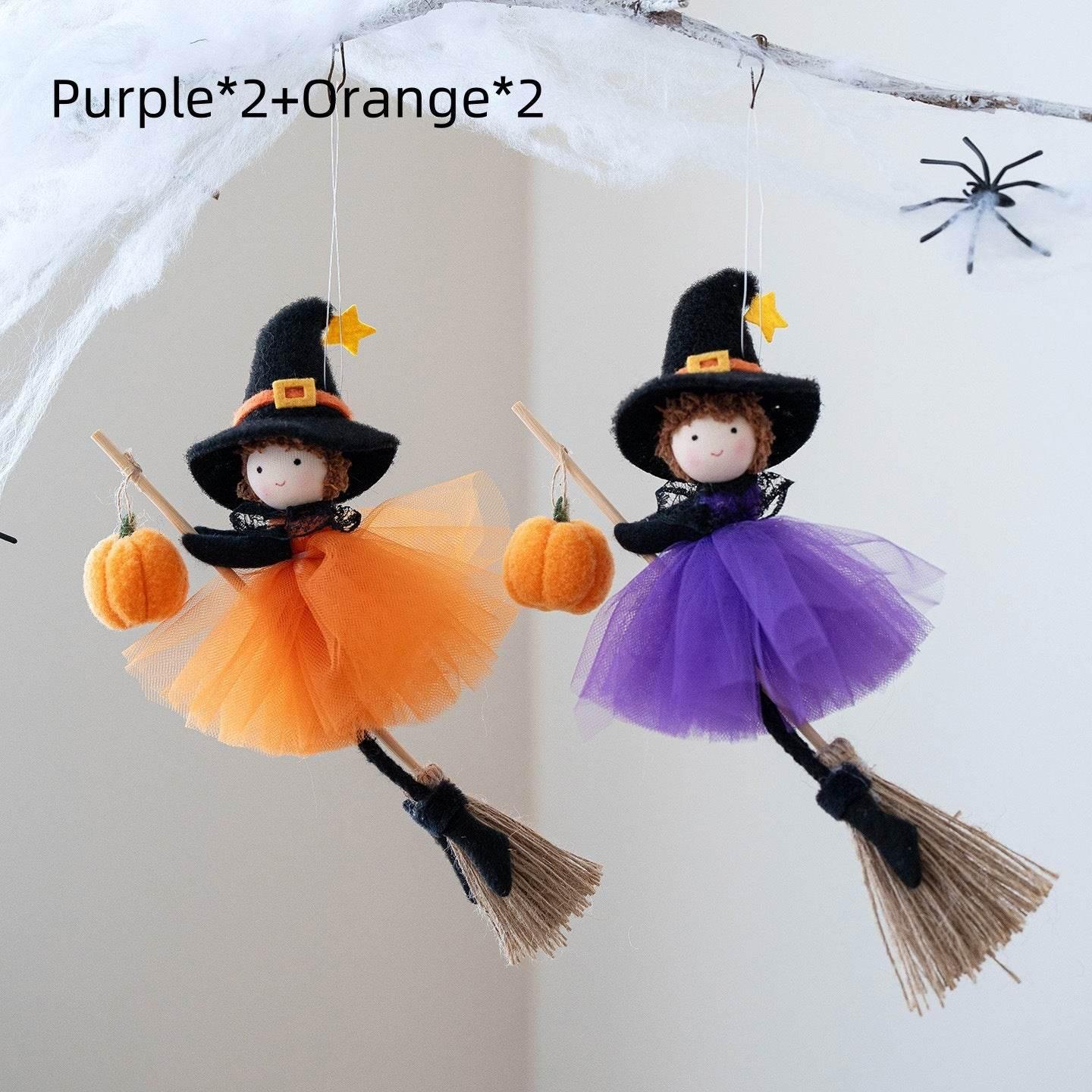 ZA-Zola Halloween Broom Girl Angel Pendant - ZA-Zola