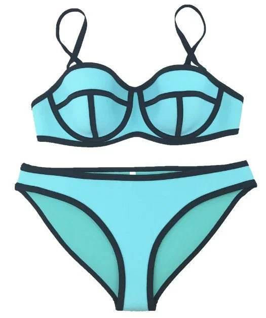 Neoprene Backless Bikini – Quick-Dry Swimwear - ZA-Zola