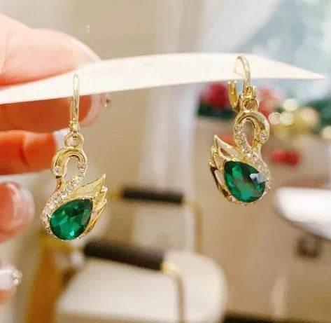 Sweet Swan Rhinestone Earrings for Women – Trendy - ZA-Zola