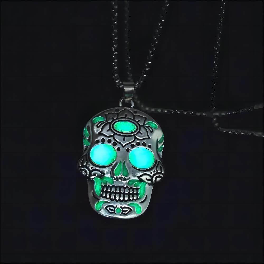 ZA-Zola Luminous Skull Lotus Necklace - ZA-Zola