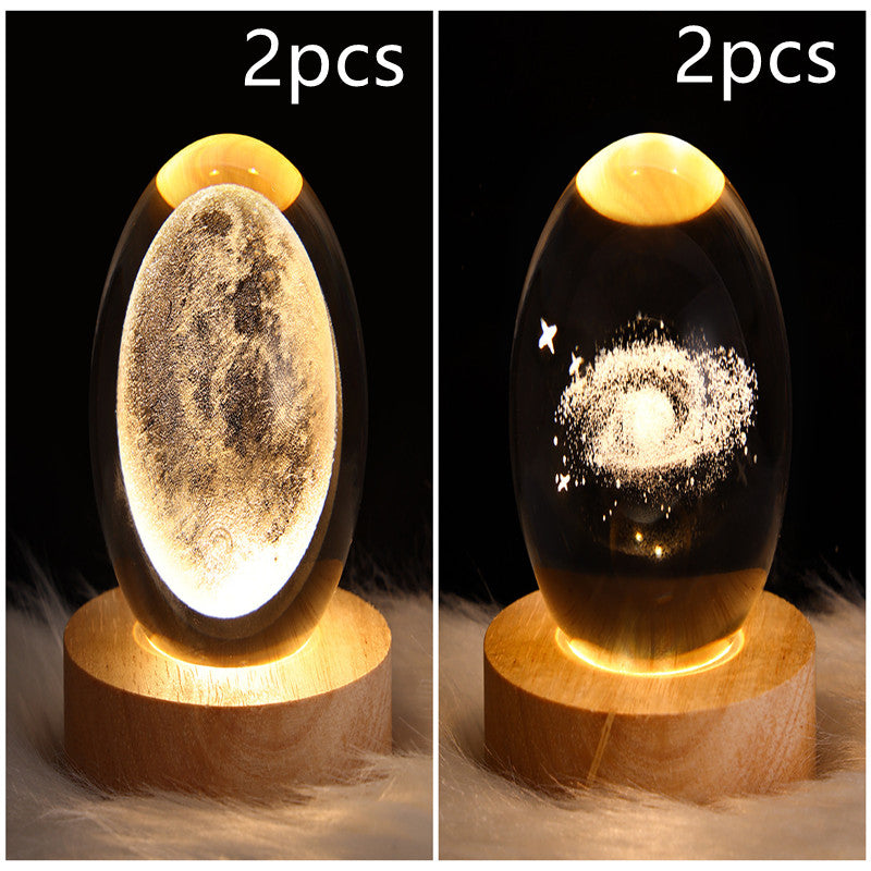 LED Galaxy Crystal Ball Night Light 3D Planet Moon Lamp | ZA-Zola