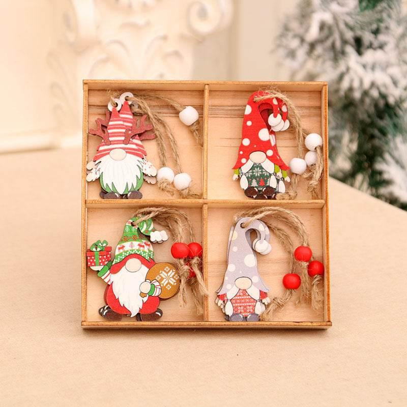 Christmas Wooden Pendant Set | 12 PCs Faceless Old Man Décor - ZA-Zola