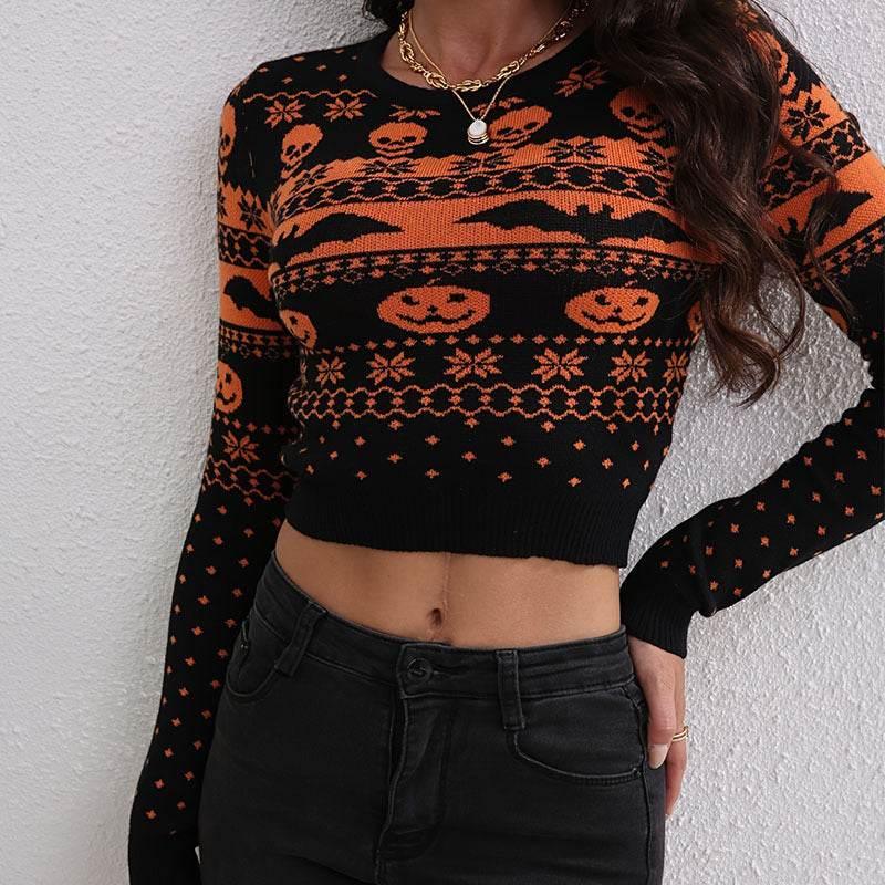 ZA-Zola Women’s Contrast Jacquard Knit Sweater - ZA-Zola