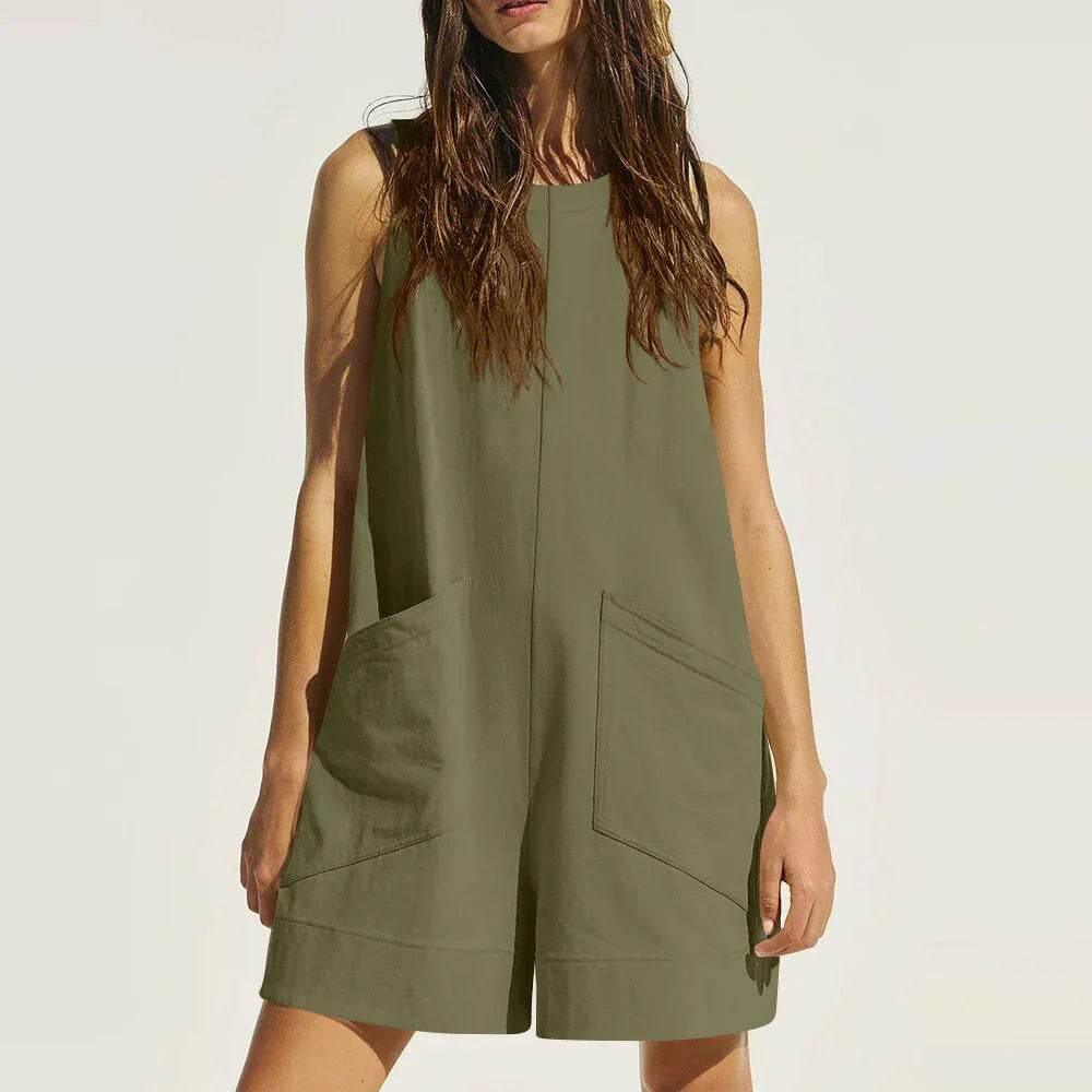 Women’s Cotton Sleeveless Summer Jumpsuit - ZA-Zola