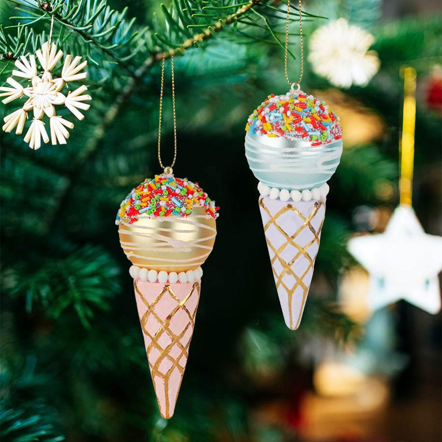 Ice Cream Christmas Tree Pendant | Glass Cone Ornament - ZA-Zola