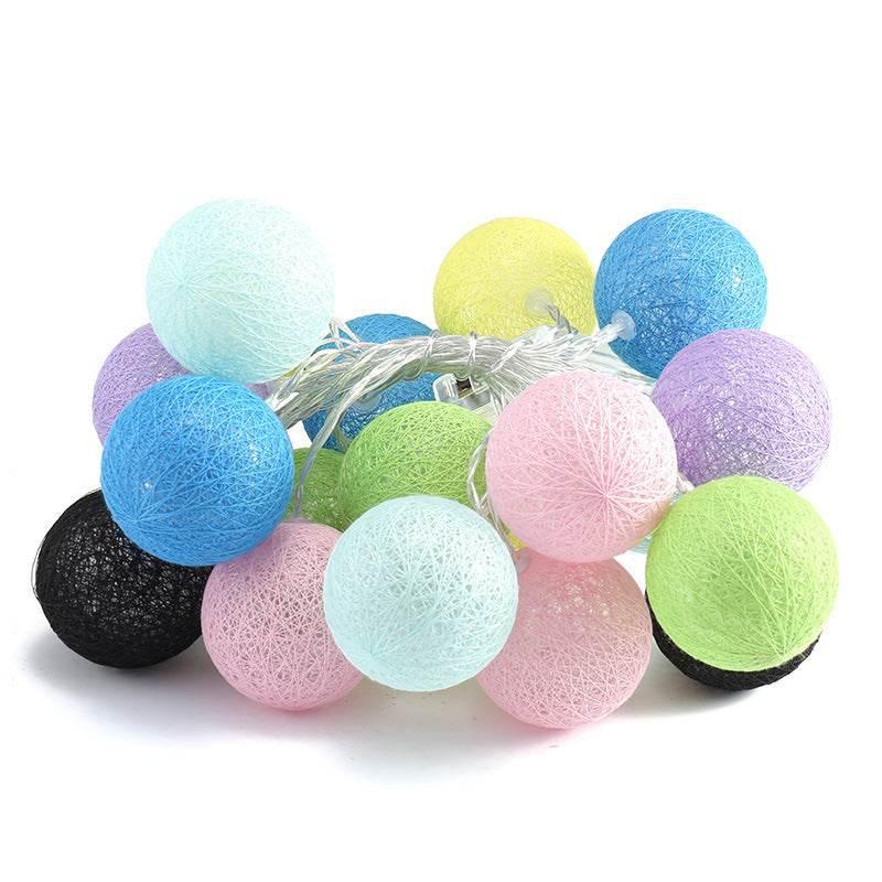 LED Ornamental Festoon Cotton Ball String Lights for Home Decor - ZA-Zola