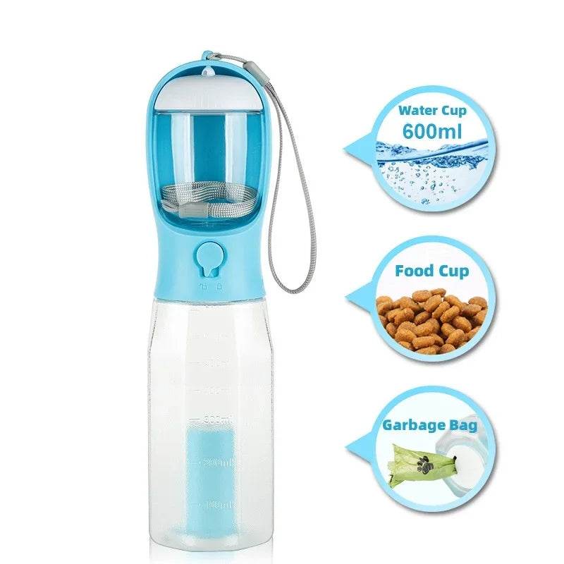 3-in-1 Dog Water Bottle with Feeder & Waste Bag - ZA-Zola