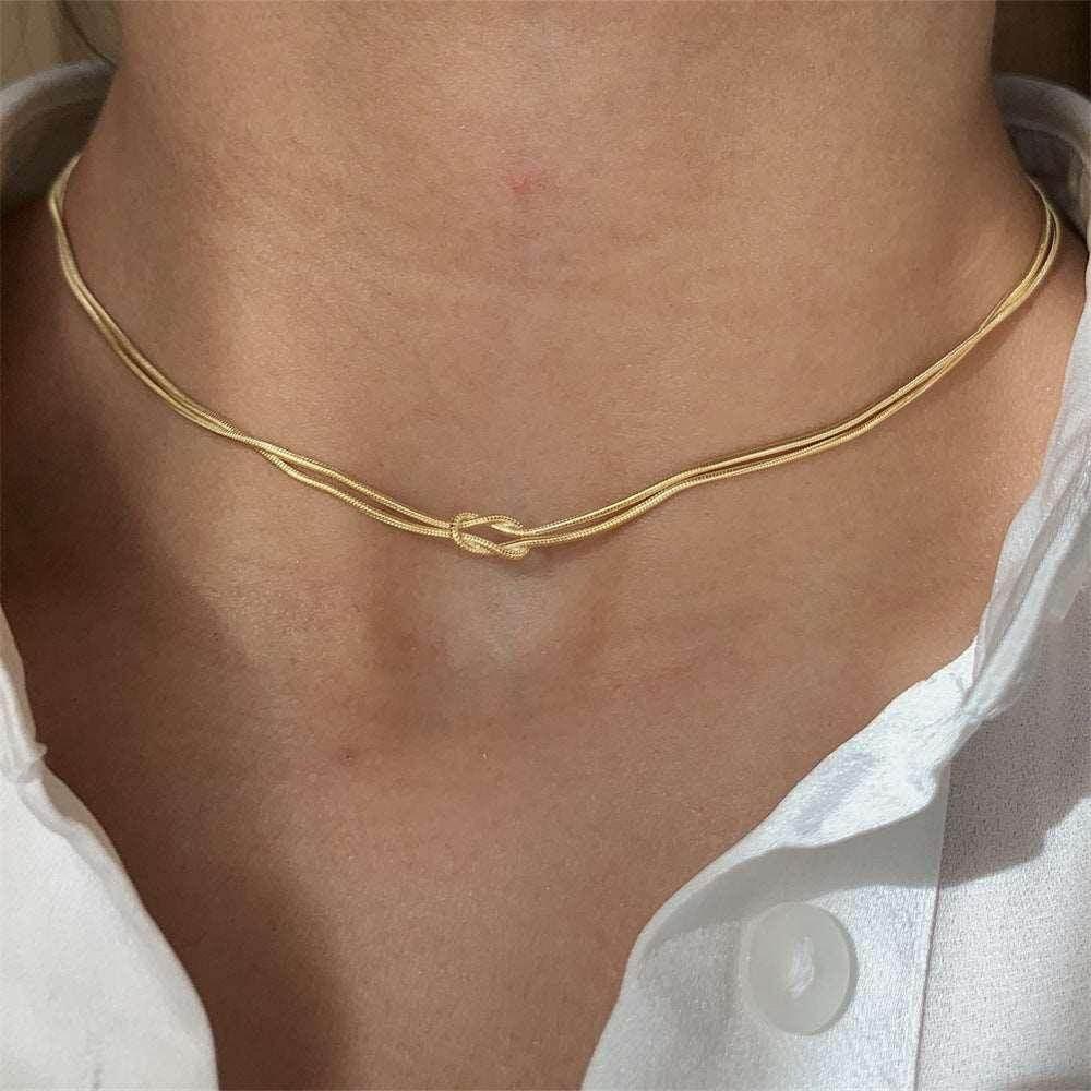 Stainless Steel Knot Necklace & Bracelet – Valentine's Gift - ZA-Zola
