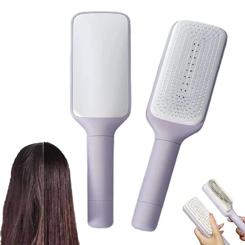 4-in-1 Self-Cleaning Hair Brush – Anti-Static & Massage - ZA-Zola