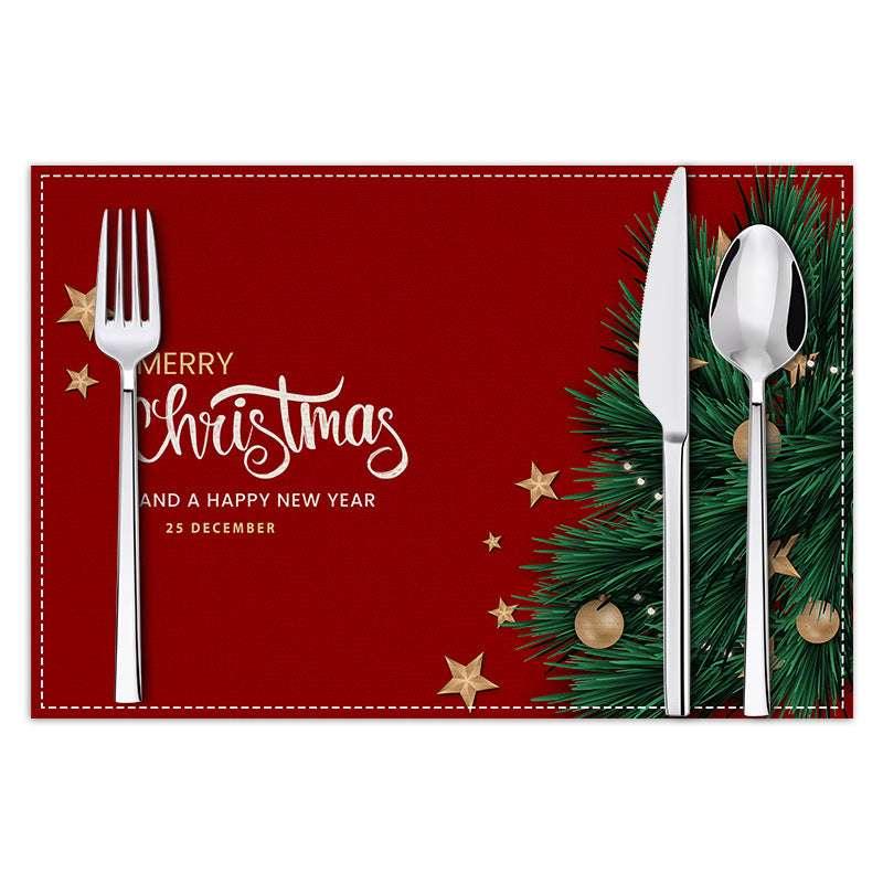 Christmas Linen Placemat – Holiday Table Décor & Blessing Letters - ZA-Zola