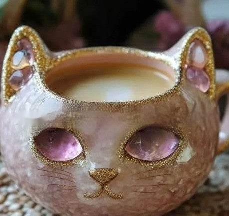ZA-Zola Geode Mug Crystal Cat Cup Resin Craft - ZA-Zola