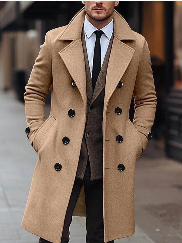 Men's Woolen Double-Breasted Coat - Winter Fashion - ZA-Zola