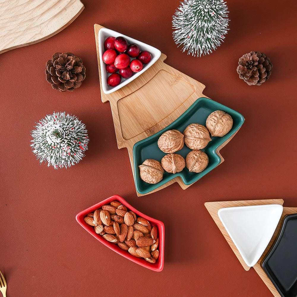Christmas Tree Ceramic Snack Dish – Fruit & Candy Plate Decor - ZA-Zola
