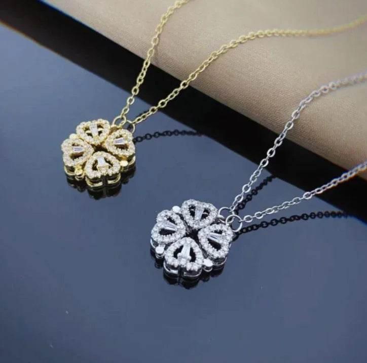 Heart Pendant – Magnetic Four-Leaf Clover Necklace - ZA-Zola