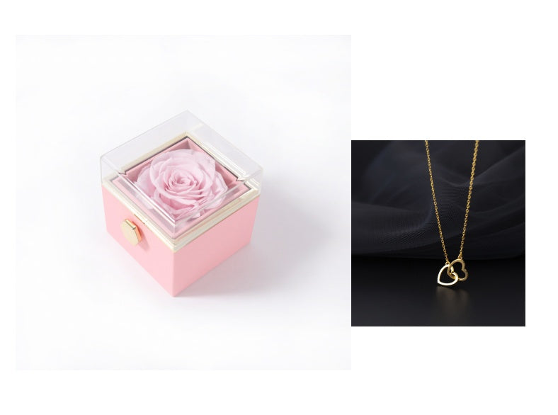 Fashion Acrylic Rotating Rose Jewelry Box | Elegant Gift Box